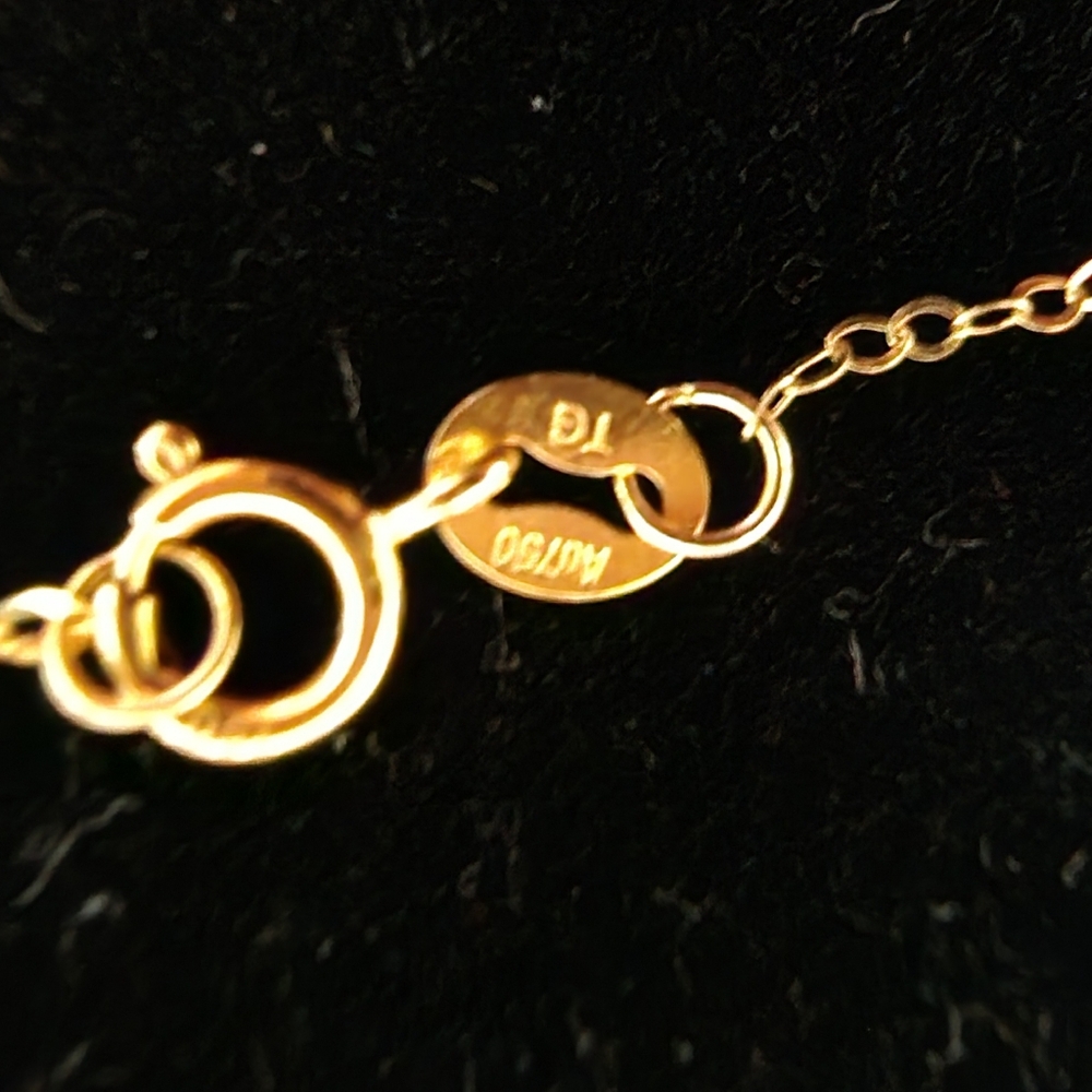 18k Necklace NWT Stamps 750 Solid Gold . - Picture 12 of 13